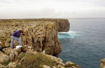 Sagres fisherman on top of the cliff